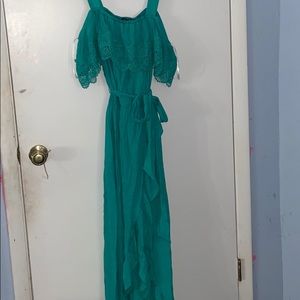 Turquoise Off shoulder dress